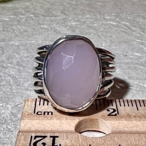 Silpada Retired Rose Quartz Faceted Abstract Statement Ring Sterling Silver 925 - Picture 12 of 15